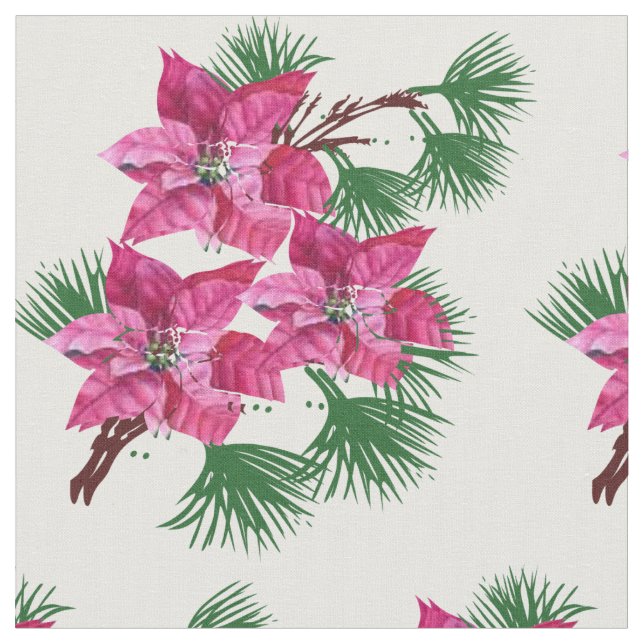 Tissu rose Poinsettia (Fermer)