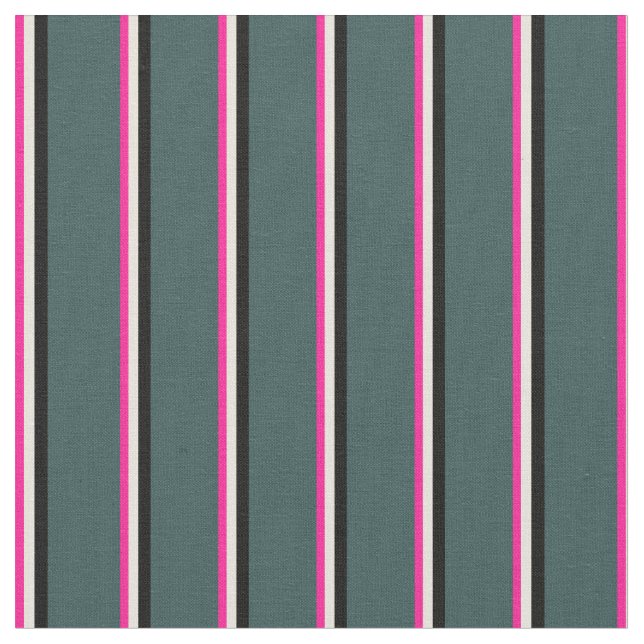 Tissu Rose profond, beige, noir et gris ardoise foncé (Fermer)
