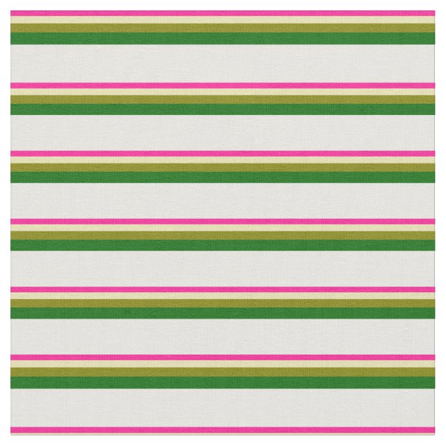 Tissu Rose profond, bronzé, vert, vert foncé et blanc (Fermer)