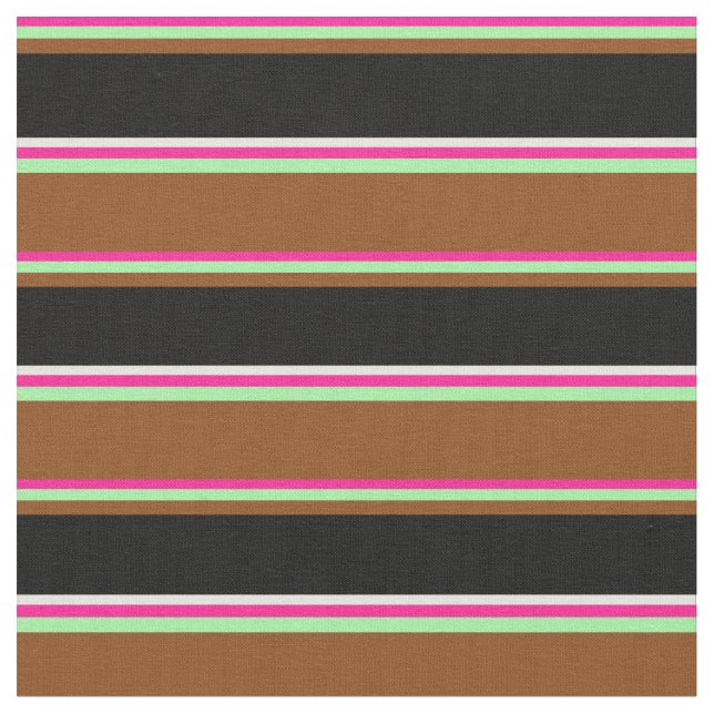 Tissu Rose profond, vert, Brown, noir et beige (Fermer)