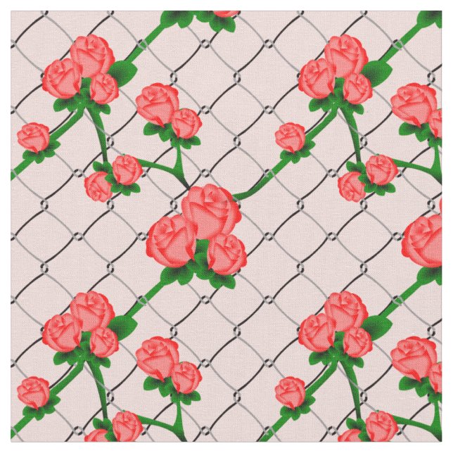 Tissu Rose Rose Escalade Chaîne Lien Clôture sans joint  (Fermer)