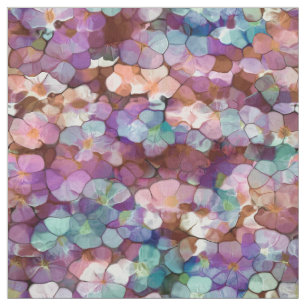 Tissu Rose Rose Or Turquoise Mosaïque Millefiori Fleurs