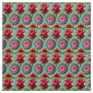 TISSU ROSE ROSE ROSE ROUGE JAUNE EN BLEU