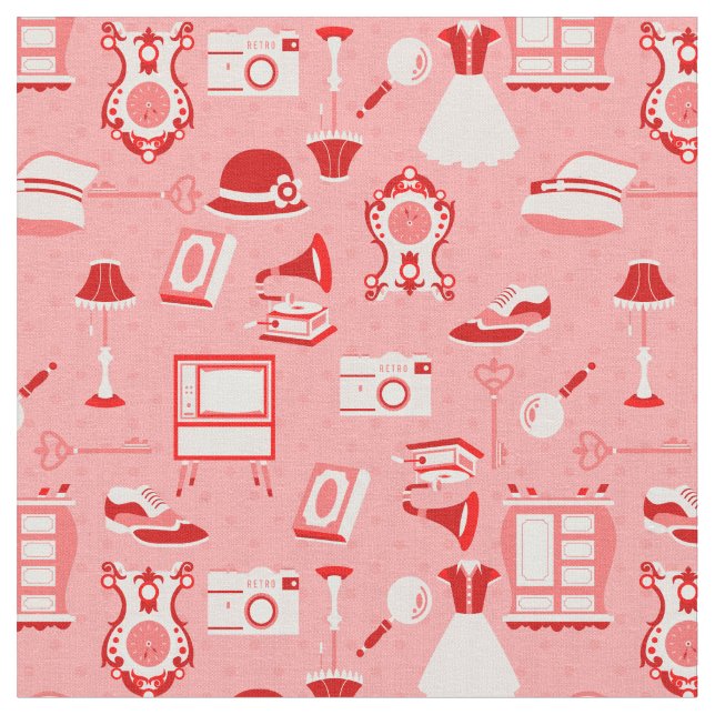 Tissu rose rouge flapper antique nostalgie ancienne mode (Fermer)