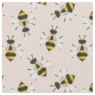 Tissu Rose rustique Dusty Illustré Bee Fabric
