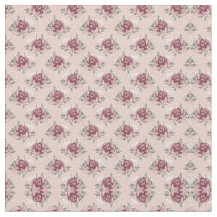 Tissu Rose rustique rose rose or vert bohème floral