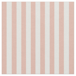 Tissu Rose Saumon & Rayures d'Ivoire