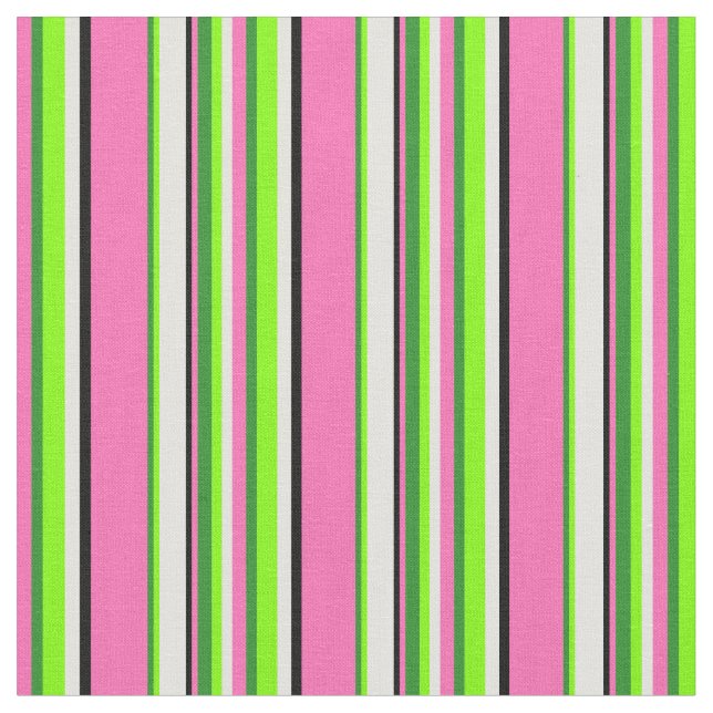 Tissu Rose, Vert, Chartreuse, Cyan et Noir (Fermer)