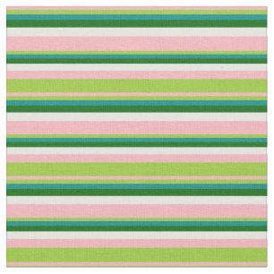 Tissu Rose, Vert, Cyan foncé, Vert foncé & Crème à menth
