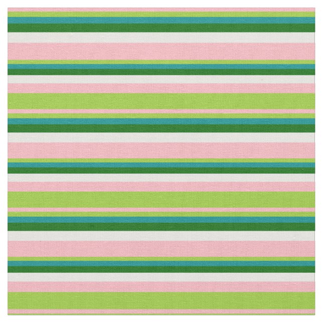 Tissu Rose, Vert, Cyan foncé, Vert foncé & Crème à menth (Fermer)