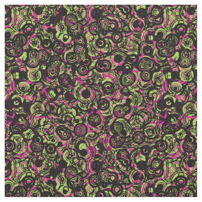 Tissu rose vert et abstrait charbon (Fermer)