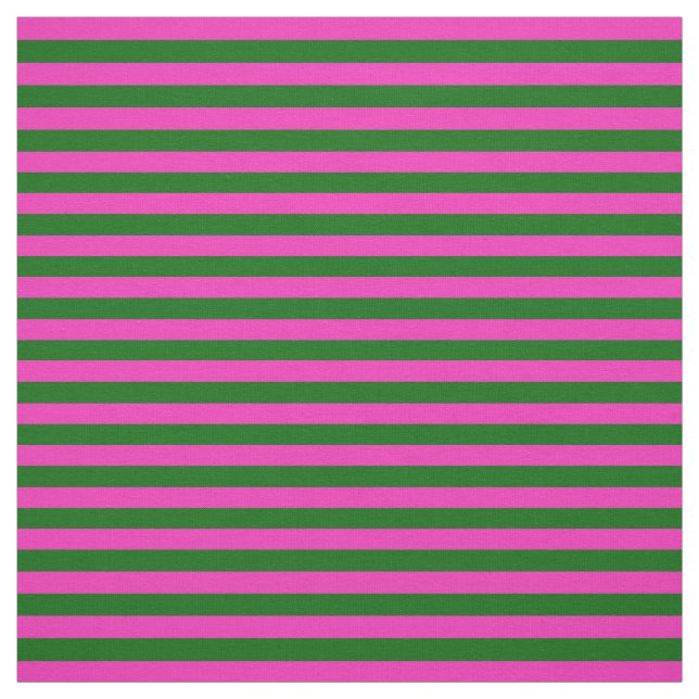 Tissu Rose vif, Ile vert maille, rayures (Échantillon)