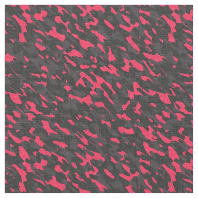 Tissu Rose vif Noir Violet Camouflage Abstrait (Fermer)
