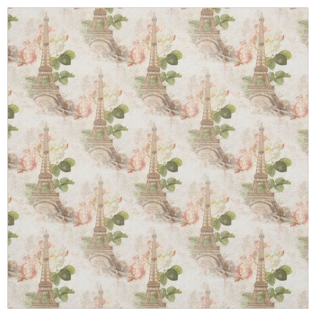 Tissu rose vintage de roses de Paris (Échantillon)
