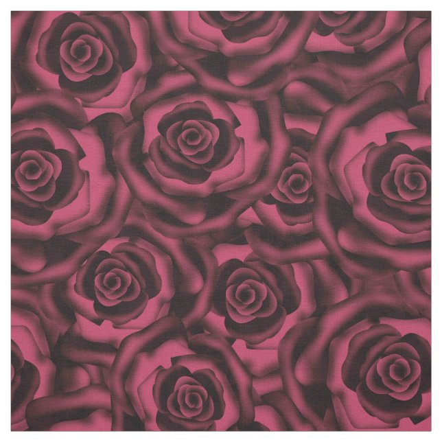 Tissu Roses de Bourgogne foncée. (Échantillon)