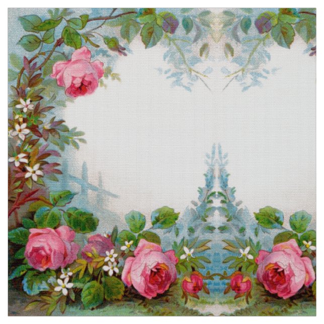 TISSU ROSES ET JASMINES FLORALE VINTAGE (Échantillon)