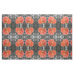 Tissu roses orange Tissu, textile de maison coloré