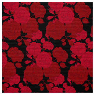 Tissu roses rouges,