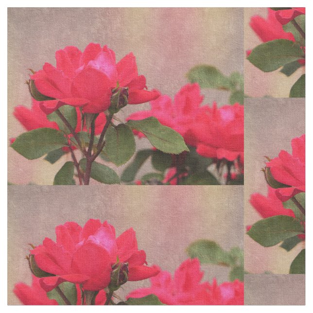 Tissu Roses rouges (Fermer)