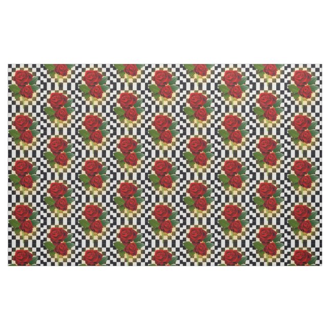 TISSU ROSES ROUGES (Fat Quarter)