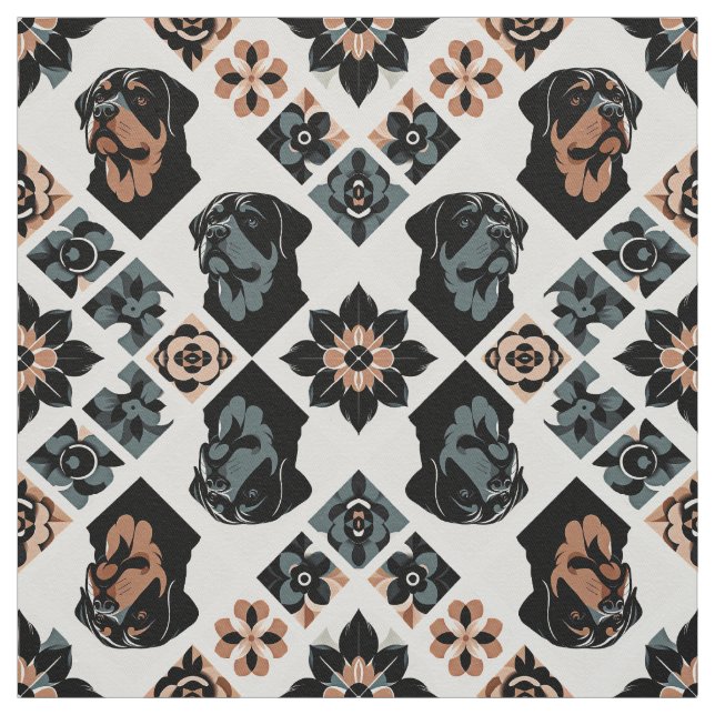 Tissu Rottweiler Floral Geometric Pattern (Échantillon)