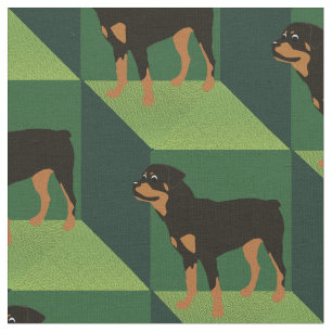 Tissu Rottweiler sur les cubes verts