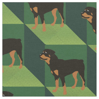 Tissu Rottweiler sur les cubes verts