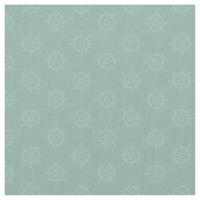 Tissu Roue de navire tonale sur turquoise gris clair (Fermer)