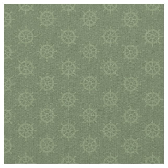 Tissu Roue de navire tonale sur vert Reseda (Fermer)