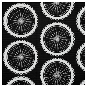 Tissu Roue de vélo de montagne - blanc sur l'obscurité