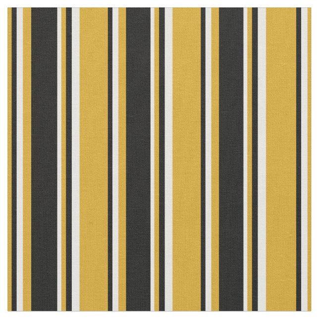 Tissu Roue d'or, bandes noires et blanches (Fermer)