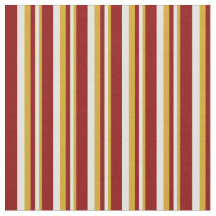 Tissu Roue d'or, jaune clair et Motif rouge foncé
