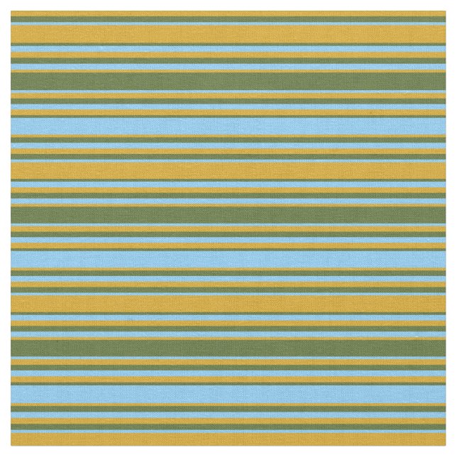 Tissu Roue d'or, Olive foncé Vert et Ciel bleu clair Lig (Fermer)