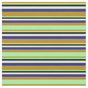 Tissu Roue d'or, Vert, Noir, Lavande et Bleu de minuit