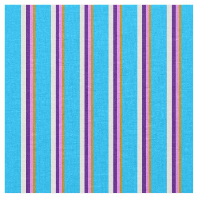 Tissu Roue d'or, Violet, Indigo, Cyan clair et bleu ciel (Fermer)