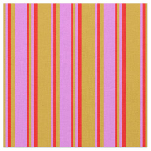 Tissu Roue d'or, Violet & Lignes rouges/Motif de bandes