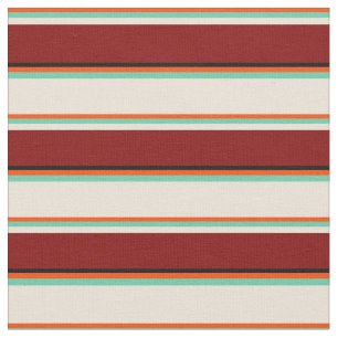 Tissu Rouge, Aquamarine, Bisque, Maroon & Noir