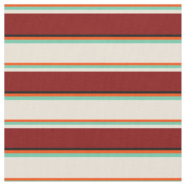 Tissu Rouge, Aquamarine, Bisque, Maroon & Noir (Fermer)