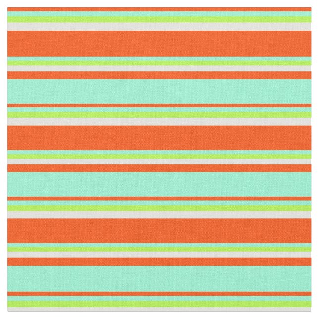 Tissu Rouge, Aquamarine, Vert clair et Jaune clair (Fermer)