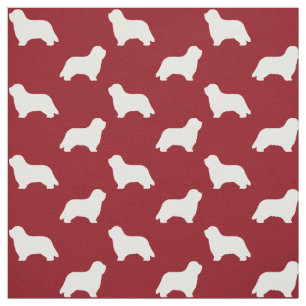 Tissu Rouge barbu de motif de silhouettes de colley