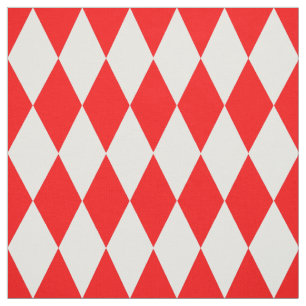 Tissu Rouge blanc Arlequin Diamants Checkers Design
