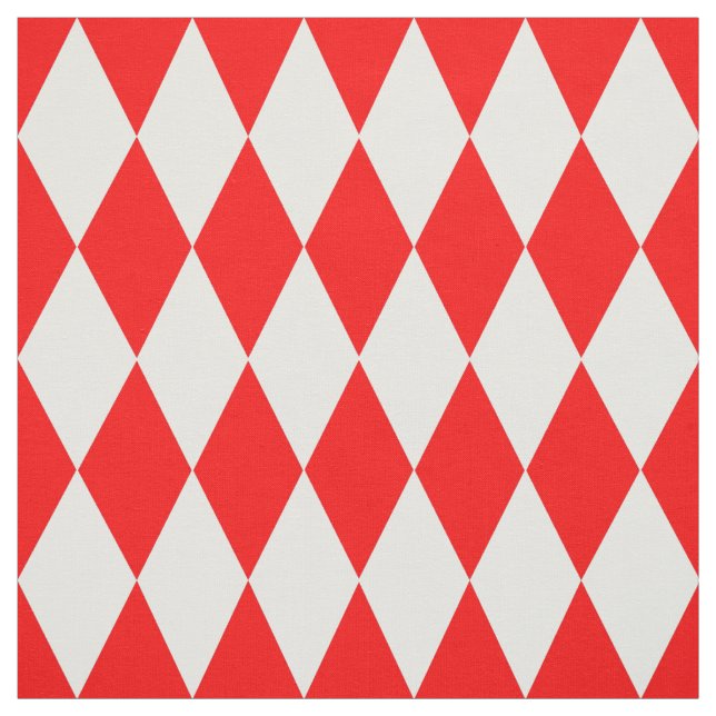 Tissu Rouge blanc Arlequin Diamants Checkers Design (Échantillon)