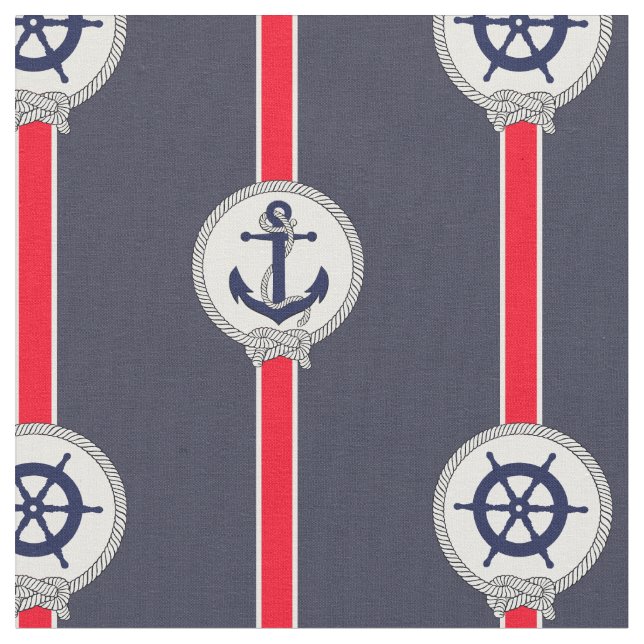 Tissu Rouge blanc bateau volant (Fermer)