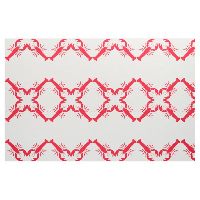 Tissu Rouge Blanc Homard Fruits de mer 4Stephen (Fat Quarter)
