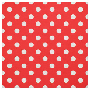 Tissu Rouge blanc Pois Textile