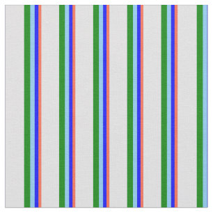 Tissu Rouge, Bleu, Ciel clair, Lignes vertes et Lavande