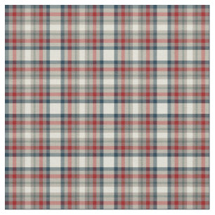 Tissu Rouge, bleu marine, et plaid gris