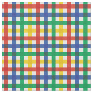 Tissu Rouge, Bleu, Vert et Jaune Plaid Arc-en-ciel