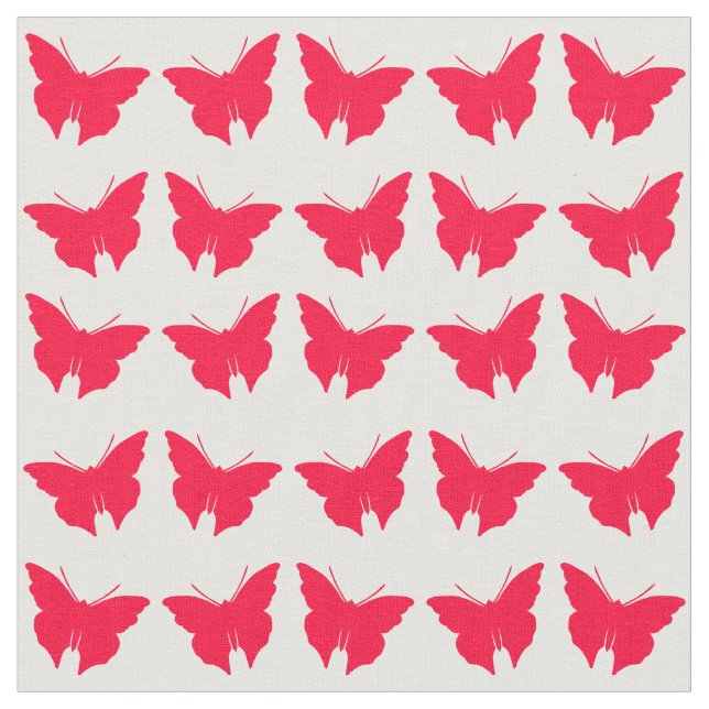 Tissu Rouge Bold Mod Papillons (Fermer)