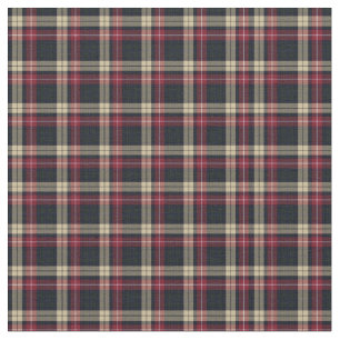 Tissu Rouge, Brown, Tartan Noir; Conception Motif